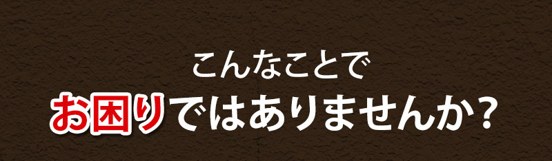 こんなことでお困りではありませんか?