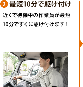 2最短10分で駆け付け