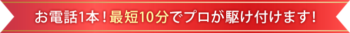 お電話1本！最短10分でプロが駆け付けます！